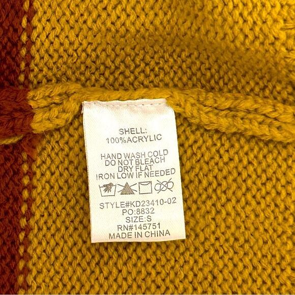 Peach Love Dress Stripes Multi-Color Cable Knit Preppy Mini Long Sleeve - Picture 10 of 10